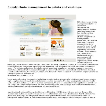 Supply chain management in paints and coatings. | PDF