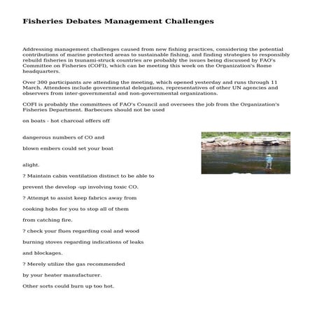 Fisheries Debates Management Challenges
