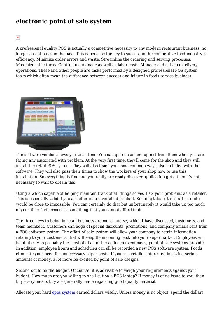 electronic point of sale system