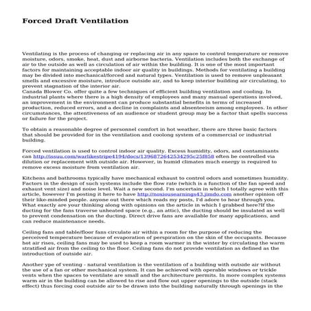 Forced Draft Ventilation