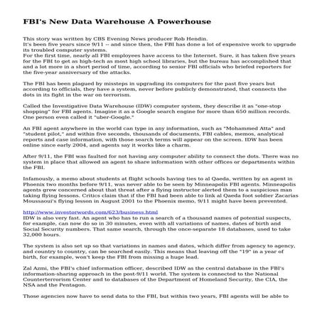 FBI's New Data Warehouse A Powerhouse