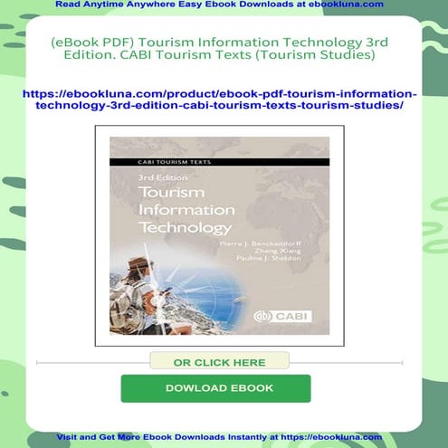 (eBook PDF) Tourism Information Technology 3rd Edition. CABI Tourism Texts (T...