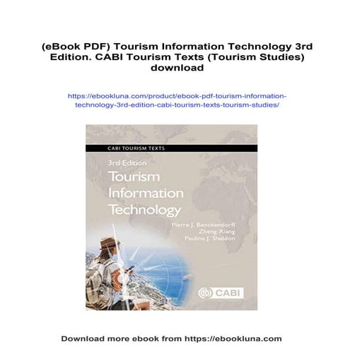 (eBook PDF) Tourism Information Technology 3rd Edition. CABI Tourism Texts (T...