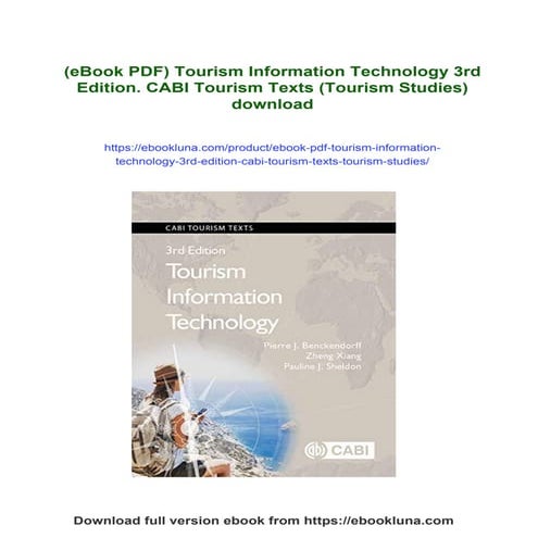 (eBook PDF) Tourism Information Technology 3rd Edition. CABI Tourism Texts (T...