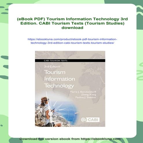 (eBook PDF) Tourism Information Technology 3rd Edition. CABI Tourism Texts (T...
