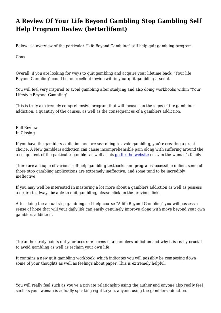 Life after quitting gambling losses