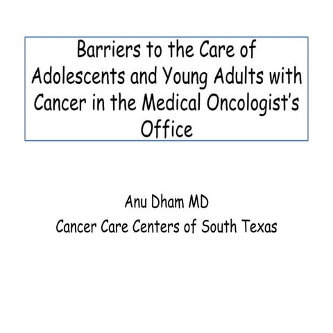 13a barriers to the care of adolescents and young 