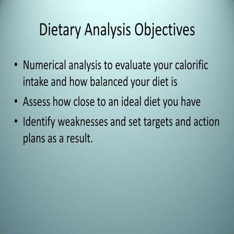 Diet analysis sheet | DOCX
