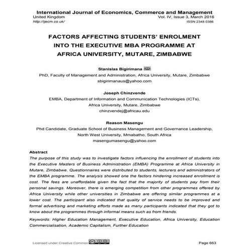 FACTORS AFFECTING STUDENTS’ ENROLMENT | PDF