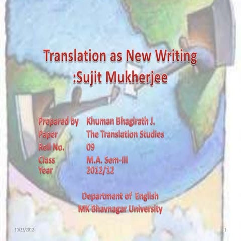 Translation as New Writing
