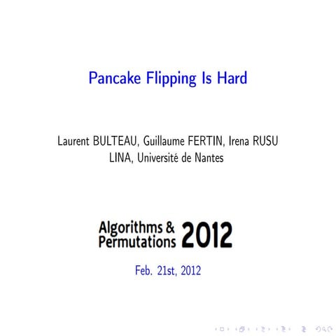 AlgoPerm2012 13 Laurent Bulteau PPT