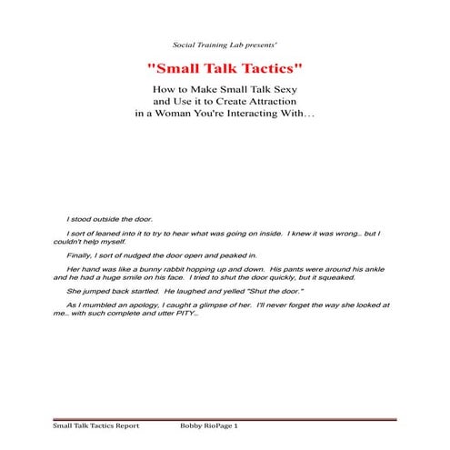 Small Talk Tactics Report