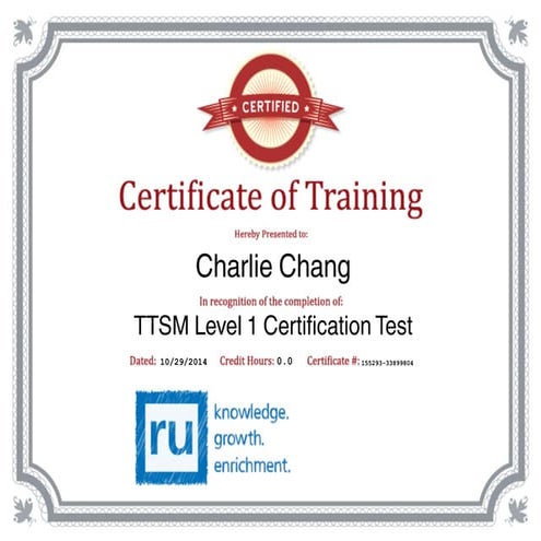 RPO - TTSM Learning Path Level 1 | PDF