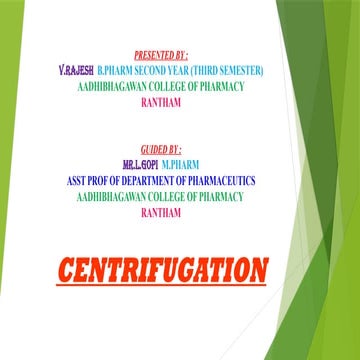 CENTRIFUGATION, pharmaceutical engineering
