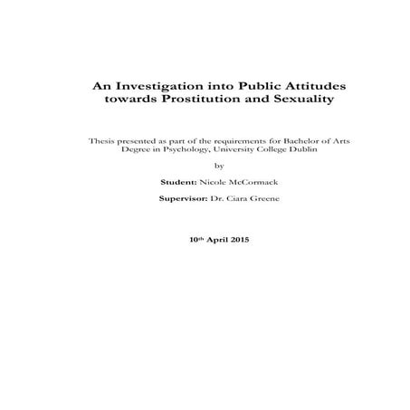   An Investigation into Public Attitudes towards Prostitution and Sexuality 