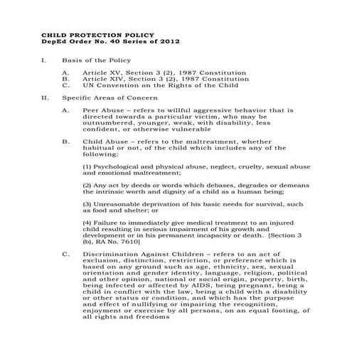 13 child protection policy atty aleli cordero | PDF