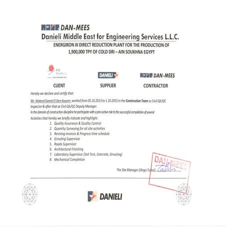 Expirence Certificate