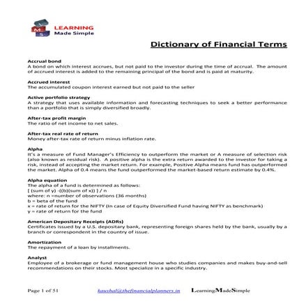 Dictionary of Financial Terms