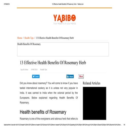 13 effective health benefits of rosemary herb - yabibo | PPT