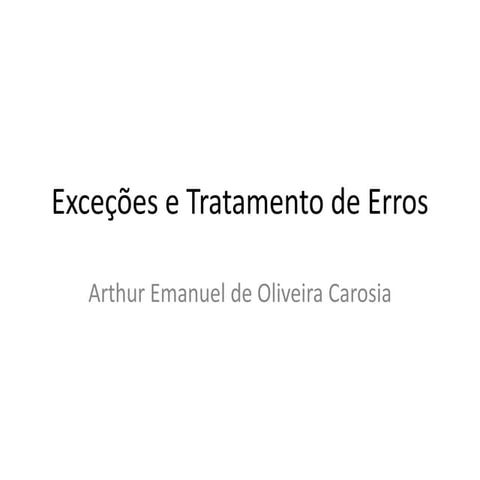 Java: Excecoes e Tratamento de Erros