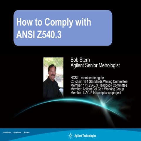 How to comply with ANSI Z540.3 webcast key | PDF