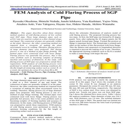 fem analysis of cold flaring process of sgp pipe | PDF