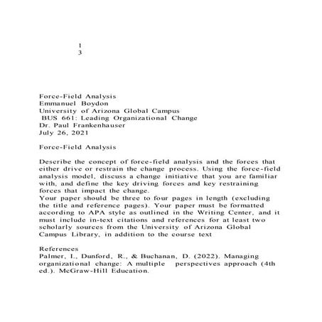 13Force-Field AnalysisEmmanuel BoydonUnivers