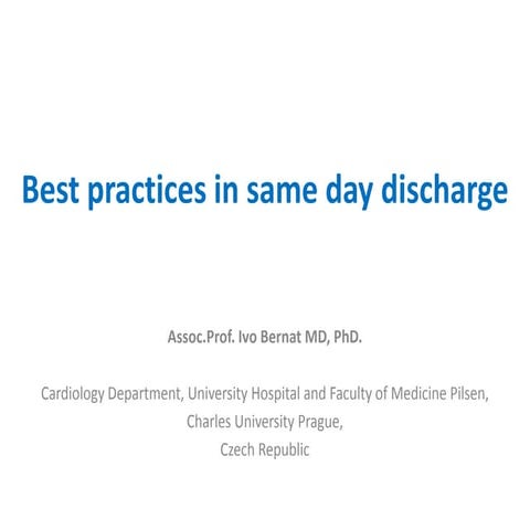 PCI & AimRadial 2018 | Best practices in same day discharge - Ivo Bernat