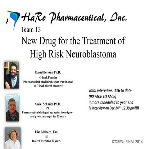 Haro Pharmaceutical I-Corps@NIH 121014