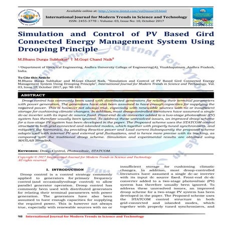 Droop control approach for power sharing in AC microgrid | PDF