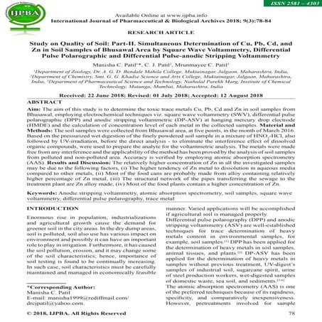 Study on Quality of Soil: Part-II. Simultaneous Determination of Cu, Pb, Cd, ...