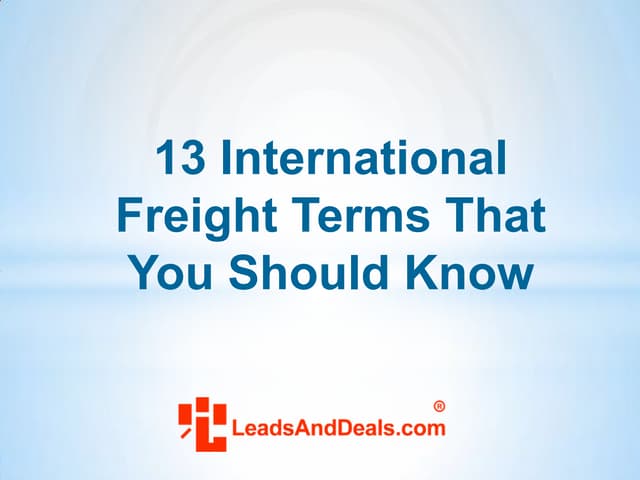 INCOTERMS | PPTX