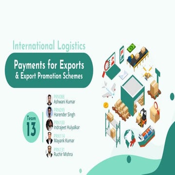 Payment for exports and export promotion scheme