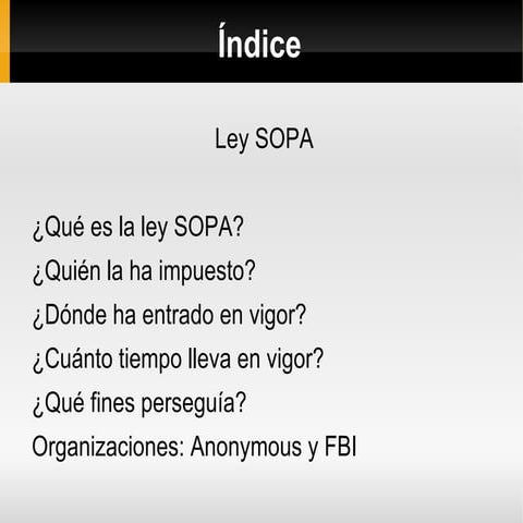 La ley SOPA