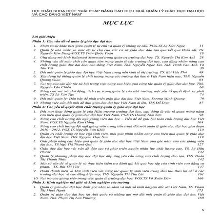 GIẢI PHÁP NÂNG CAO HIỆU QUẢ QUẢN LÝ GIÁO DỤC ĐẠI HỌC VÀ CAO ĐẲNG VIỆT NAM