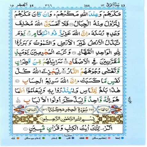 Quran with Tajwid Surah 15 ﴾القرآن سورۃ الحجر﴿ Al-Hijr 🙪 PDF