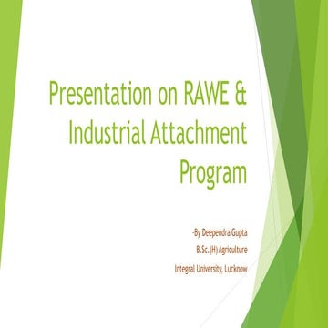 Presentation on RAWE and agro-industrial attachment program 2022