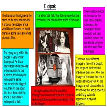 Digipak and magazine poster analysis