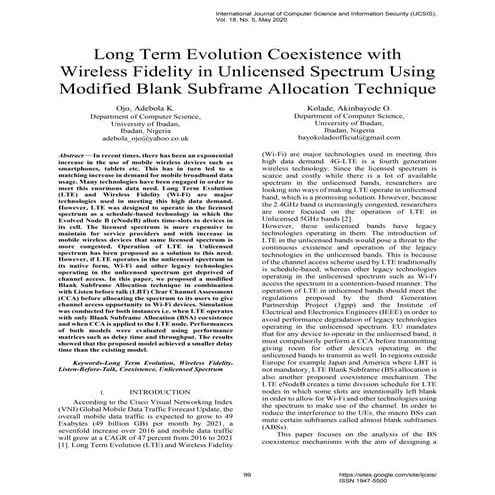 Long Term Evolution Coexistence with Wireless Fidelity in Unlicensed Spectrum Using Modified Blank Subframe Allocation Technique