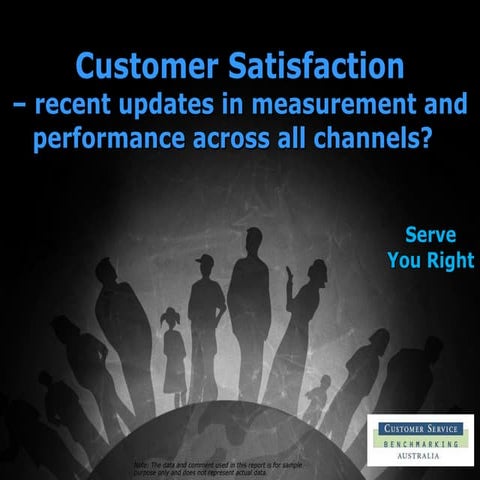 Customer Satisfaction - recent updates in measurement and performance across ...