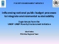 Influencing national public budget processes to integrate environmental sustainability