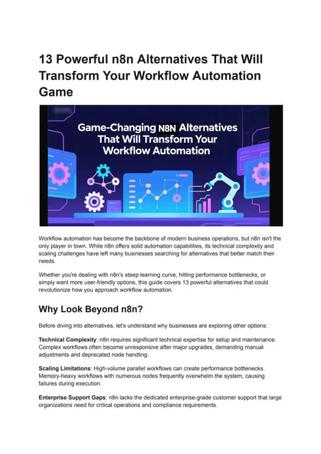 13 Powerful n8n Alternatives That Will Transform Your Workflow Automation Gam...