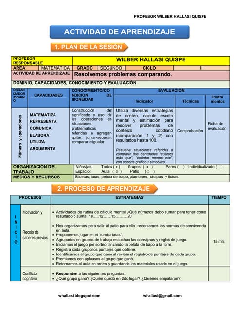 13 problemas de comparaciòn