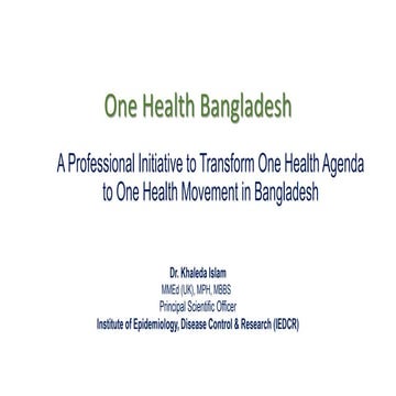 One Health Bangladesh   Khaleda ISLAM