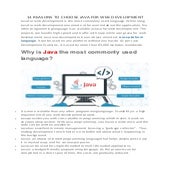 13 REASONS TO CHOOSE JAVA FOR WEB DEVELOPMENT | SSTECH SYSTEM | PDF