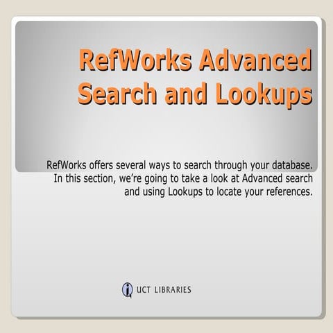 13 ref works 2.0 advanced search and lookups