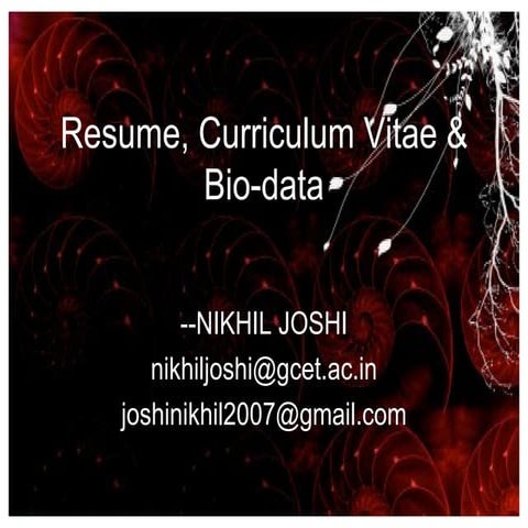 13 resume, curriculum vitae & bio data