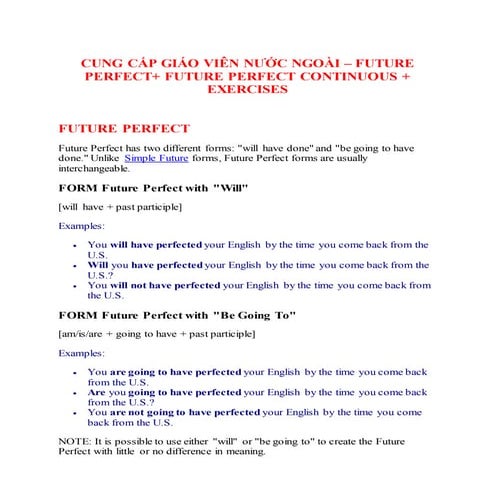 Cung cấp giáo viên nước ngoài - 12 tenses in English - Part 7