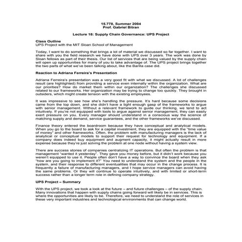 13 supply chain governance  ups project