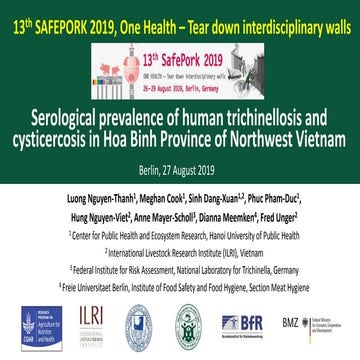 Serological prevalence of human trichinellosis and cysticercosis in Hoa Binh ...